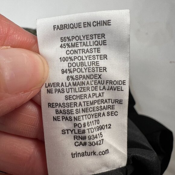 Trina Turk Eastern Luxe Koi Metallic One-Shoulder Jumpsuit Evening Gold Black 12 - Picture 15 of 16